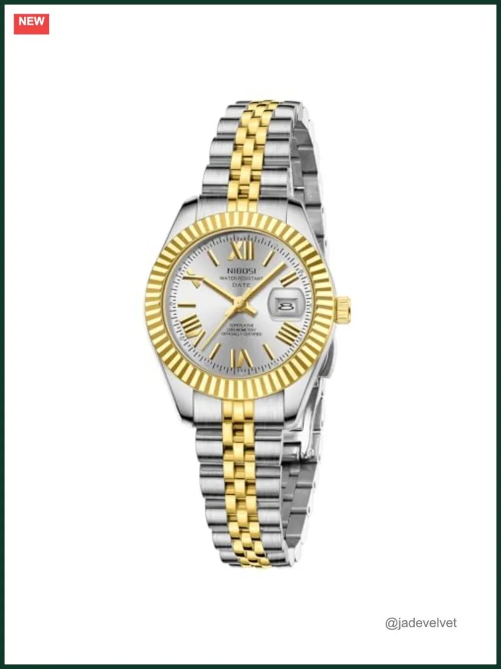 Women's Dainty Quartz Watch Stainless Steel Gold Silver Band Date 100FT